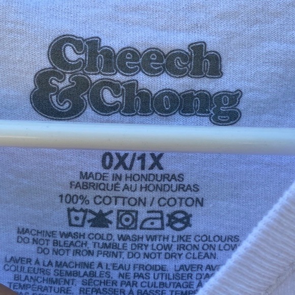 Cheech & Chong Womens plus size 0X/1X short sleeve white graphic tee - Picture 5 of 5